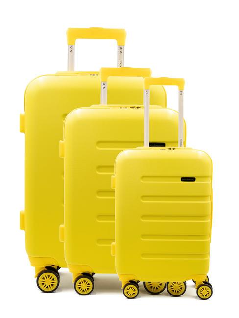 ROCCOBAROCCO EXPEDITION Ensemble de 3 cabines trolley, moyen, grand Jaune - Ensemble Valises