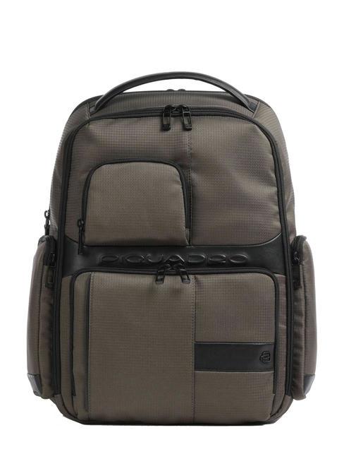 PIQUADRO WOLLEM Sac à dos pour ordinateur portable 15,6" en tissu et cuir VERT - Sacs à dos pour ordinateur portable