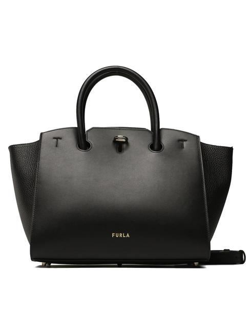 FURLA GENESI Sac cabas M en cuir Noir - Sacs pour Femme