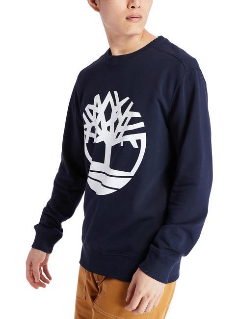 TIMBERLAND TREE LOGO Sweat col rond saphir foncéblanc - Pulls molletonnés