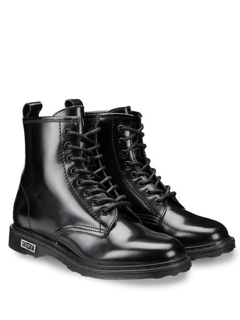 CULT SABBATH Bottes de combat en cuir noir - Chaussures Femme