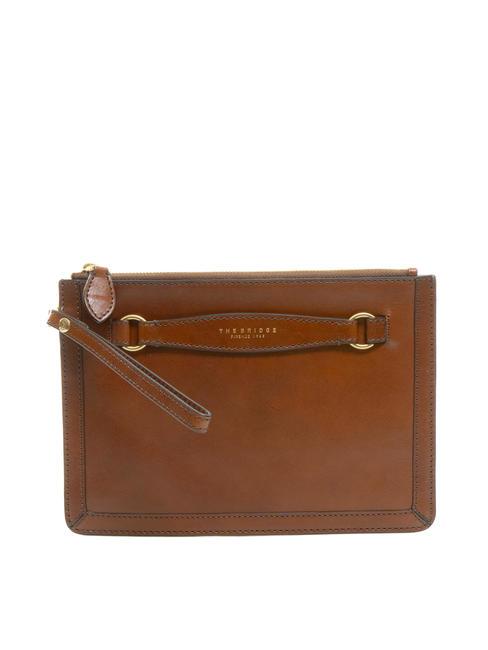 THE BRIDGE BETTINA Pochette en cuir avec manchette MARRON - Sacs pour Femme