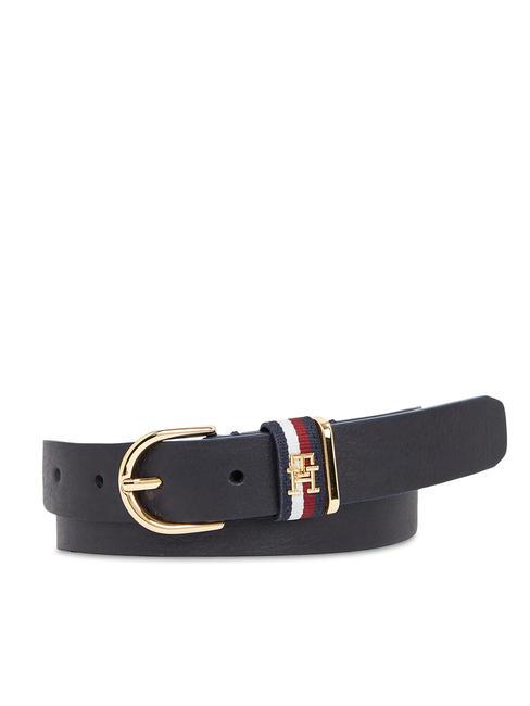 TOMMY HILFIGER TH TIMELESS Ceinture en cuir, peut être raccourcie bleu de l'espace - Ceintures