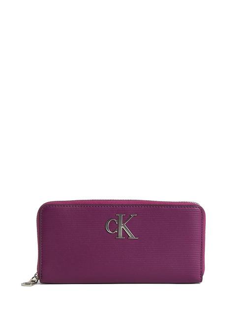 CALVIN KLEIN CK JEANS Minimal Monogram  Portefeuille zippé amarante - Portefeuilles Femme