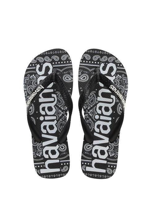 HAVAIANAS TOP LOGOMANIA FASHION Tongs en caoutchouc NOIR - Chaussures unisexe