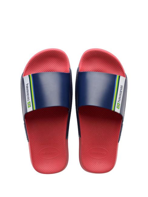 HAVAIANAS SLIDE BRASIL Pantoufles en caoutchouc ROUGE - Chaussures Homme