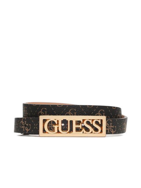 GUESS SILVANA Ceinture fine et raccourcissable logo marron - Ceintures