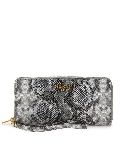 GUESS LAUREL Python Portefeuille zippé sauge multi - Portefeuilles Femme