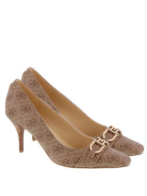 GUESS SILOW3 Pompes Beige / Marron - Chaussures Femme