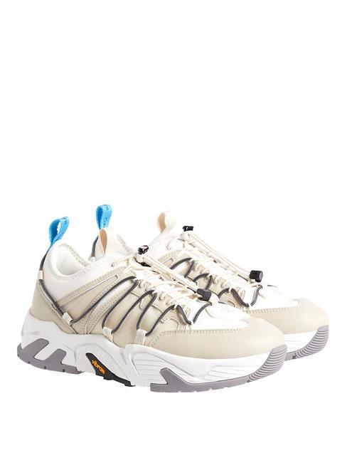 CALVIN KLEIN CK JEANS CHUNKY RUNNER Baskets de course atoll blanc crème/noir/bleu - Chaussures Homme