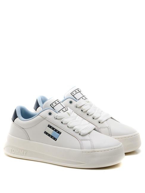 TOMMY HILFIGER TOMMY JEANS CITY  Baskets en cuir écru / marine nuit foncée - Chaussures Femme