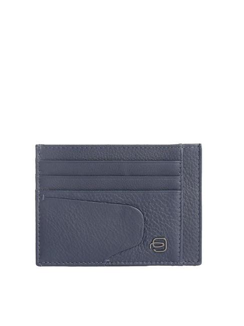 PIQUADRO AKRON Porte-cartes en cuir bleu - Portefeuilles Homme