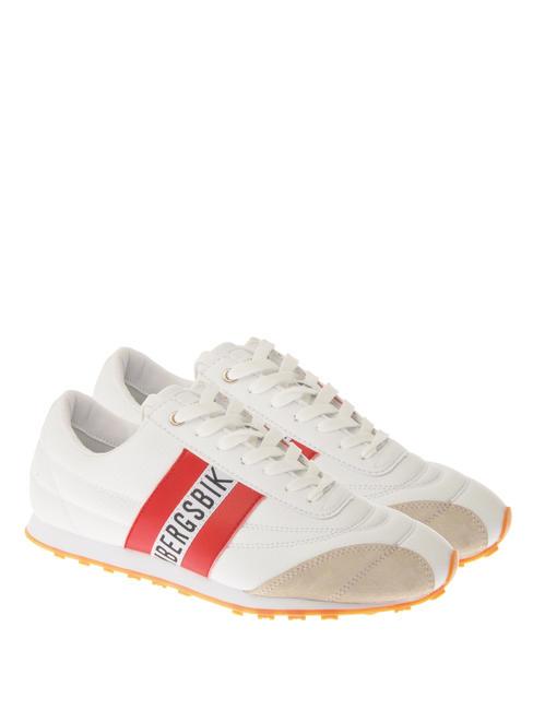 BIKKEMBERGS SOCCER Baskets en cuir blanc rouge - Chaussures Homme