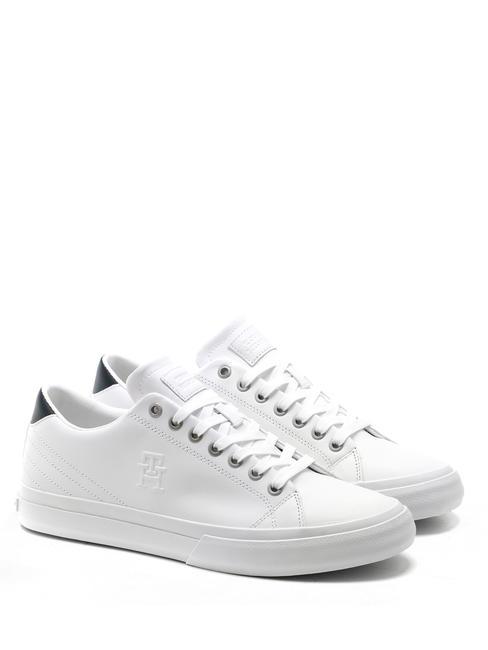 TOMMY HILFIGER HI VULC STREET Baskets en cuir blanc - Chaussures Homme