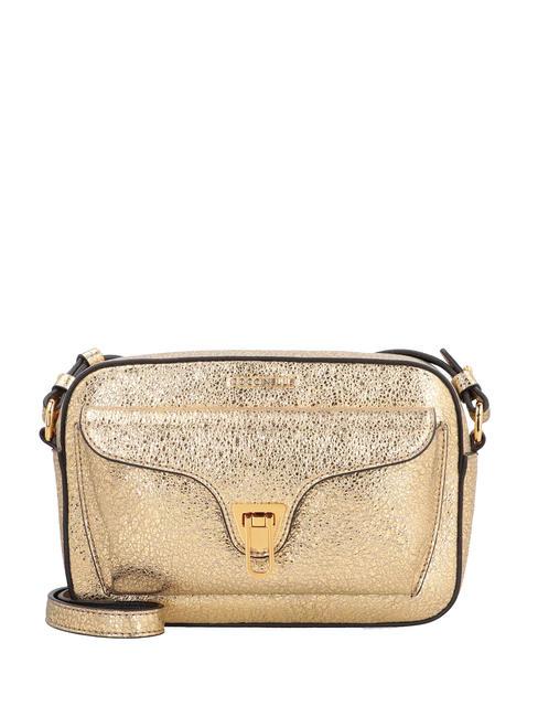 COCCINELLE BEAT STARDUST Mini sac bandoulière, en cuir or - Sacs pour Femme