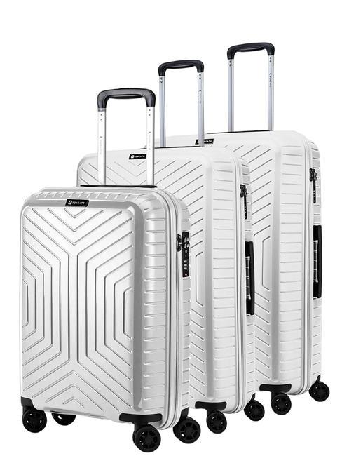 R RONCATO HEXA Lot de 3 chariots : cabine + moyen + grand blanche - Ensemble Valises