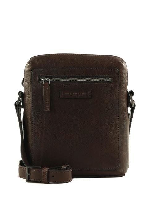 THE BRIDGE ALBERTO WILD Sac en cuir châtaigne ruthénium dk - Sacs en Bandoulières pour Homme