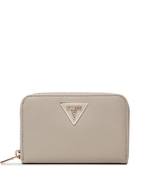 GUESS LAUREL Portefeuille moyen à fermeture éclair taupe - Portefeuilles Femme