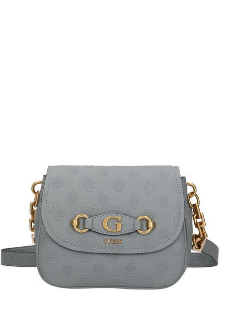 GUESS IZZY PEONY Sac d'épaule logo en jean clair - Sacs pour Femme