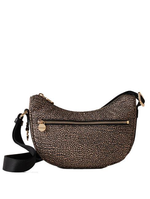 BORBONESE ECO LINE LUNA Sac d'épaule OP / NATUREL / NOIR - Sacs pour Femme