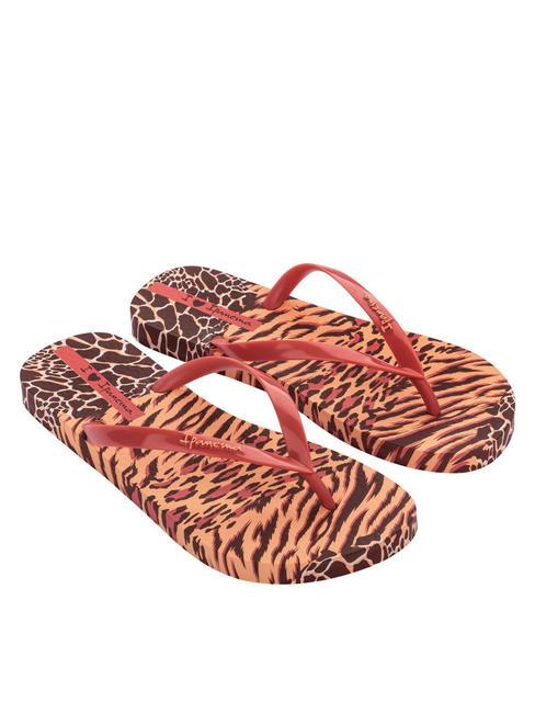 IPANEMA ANIMALE PRINT II  Tongs imprimées orange/beige - Chaussures Femme