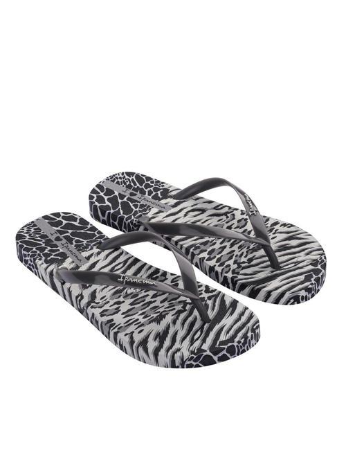 IPANEMA ANIMALE PRINT II  Tongs imprimées gris noir - Chaussures Femme