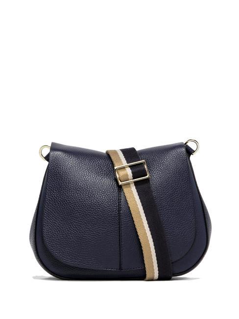 GIANNI CHIARINI HELENA ROUND Sac en cuir avec double bandoulière BLEU - Sacs pour Femme