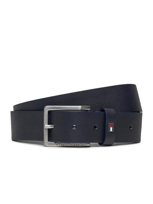 TOMMY HILFIGER OLIVER Ceinture en cuir bleu de l'espace - Ceintures