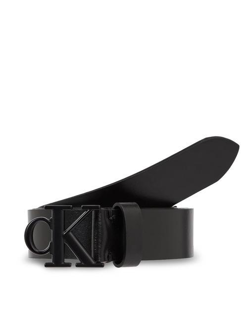 CALVIN KLEIN CK JEANS Round Mono 3.0 Ceinture en cuir le noir - Ceintures