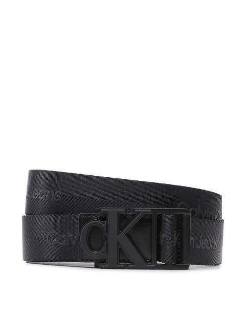 CALVIN KLEIN CK JEANS Monogram Ceinture en polyester recyclé le noir - Ceintures