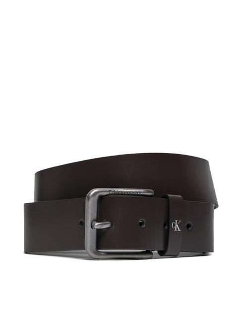 CALVIN KLEIN ROUNDED CLASSIC Ceinture en cuir brun amer - Ceintures