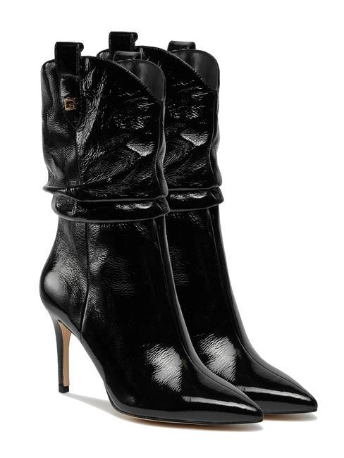 GUESS BENISA Bottines hautes en cuir verni NOIR - Chaussures Femme