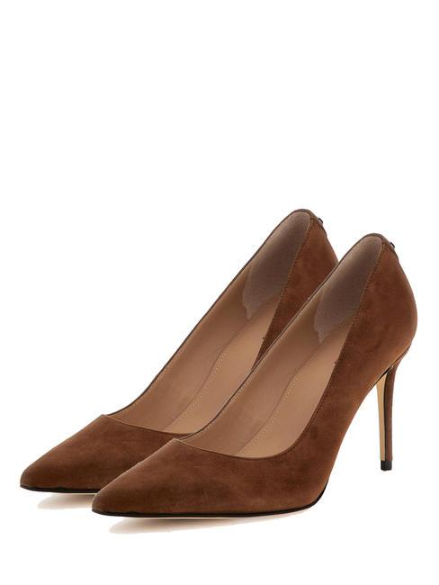 GUESS RICA4 Escarpins hauts en cuir suédé brun - Chaussures Femme