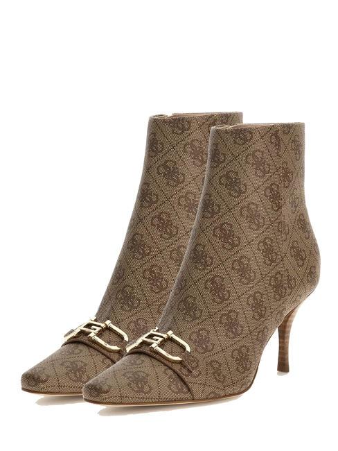 GUESS SILENE3 bottines à logo 4G Beige / Marron - Chaussures Femme