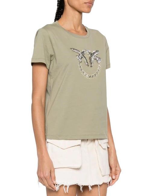 PINKO QUENTIN T-shirt avec application de bijoux vert vert - T-shirt