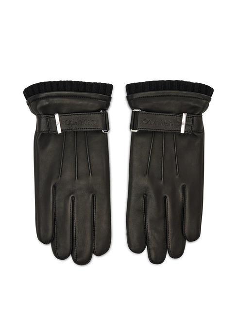 CALVIN KLEIN LEATHER RIVET Des gants de cuir cknoir - Gants