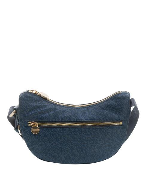 BORBONESE HOBO LUNA MINI ECO LINE Sac d'épaule bleu - Sacs pour Femme