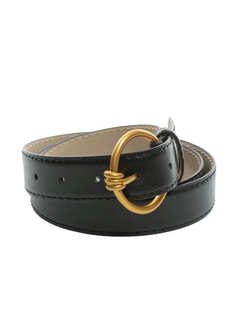 GIANNI CHIARINI ROUND BUCKLE Ceinture en cuir noir - Ceintures