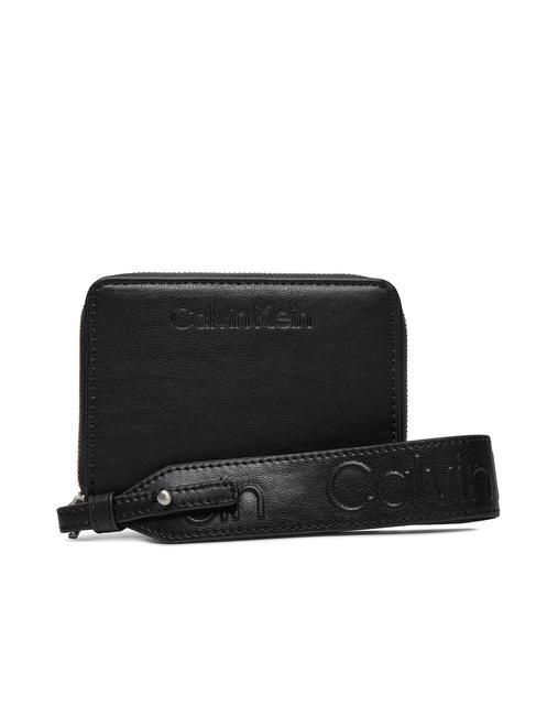 CALVIN KLEIN GRACIE Portefeuille moyen zippé autour ck noir - Portefeuilles Femme