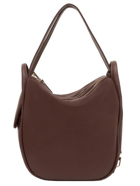 LESAC TRIO Sac à dos en cuir martelé sombre - Sacs pour Femme