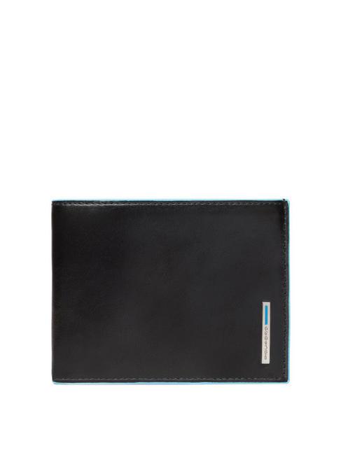 PIQUADRO BLUE SQUARE  Portefeuille en cuir, avec rabat Noir - Portefeuilles Homme