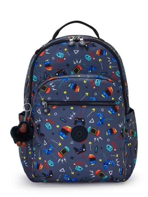 KIPLING SEOUL KIDS Sac à dos pour ordinateur portable 15" gris de jeu - Sacs à dos pour l'École & les Loisirs