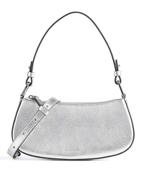 COCCINELLE MERVEILLE Sac à bandoulière en cuir texturé ARGENT - Sacs pour Femme