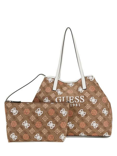 GUESS VIKKY LL Sac d'épaule lait multi logo - Sacs pour Femme