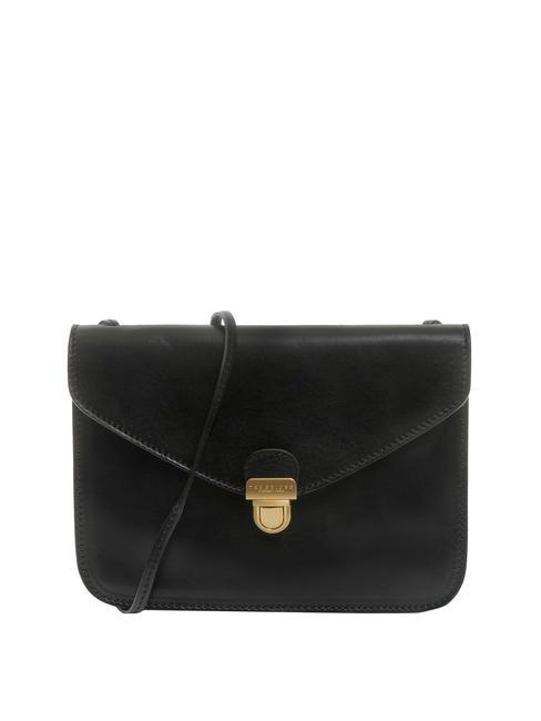 THE BRIDGE RUSTICI Sac bandoulière plat en cuir black Gold - Sacs pour Femme