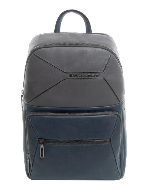 PIQUADRO RHINO Sac à dos en cuir pour pc 14" gris/bleu - Sacs à dos pour ordinateur portable