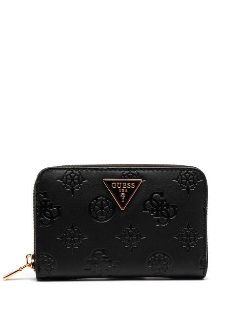 GUESS JENA Portefeuille moyen zippé autour logo noir - Portefeuilles Femme