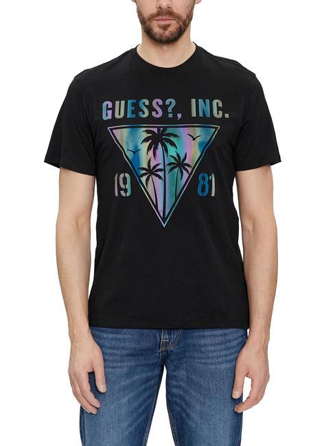 GUESS PALMS T-shirt en cotton jetbla - T-shirt