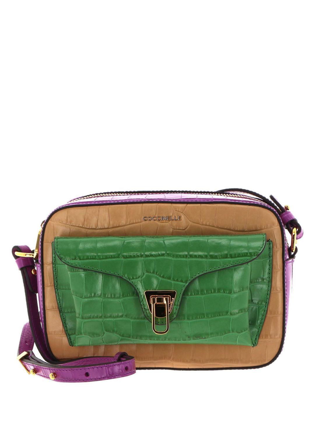 Coccinelle Beat Multi Croco Mini Sac Bandouli re En Cuir Menthe