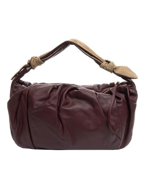 BORBONESE DUNA  Sac bandoulière, en cuir bordeaux/op naturel - Sacs pour Femme